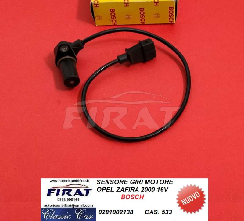 SENSORE GIRI MOTORE OPEL ZAFIRA 2000 16V (0281002138)